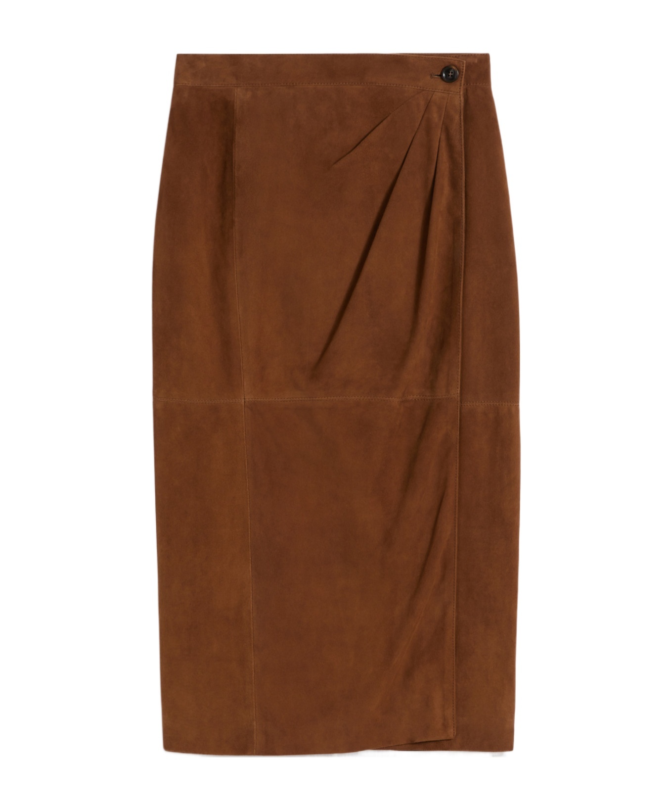 Max Mara Suede Pencil Skirt In Brown