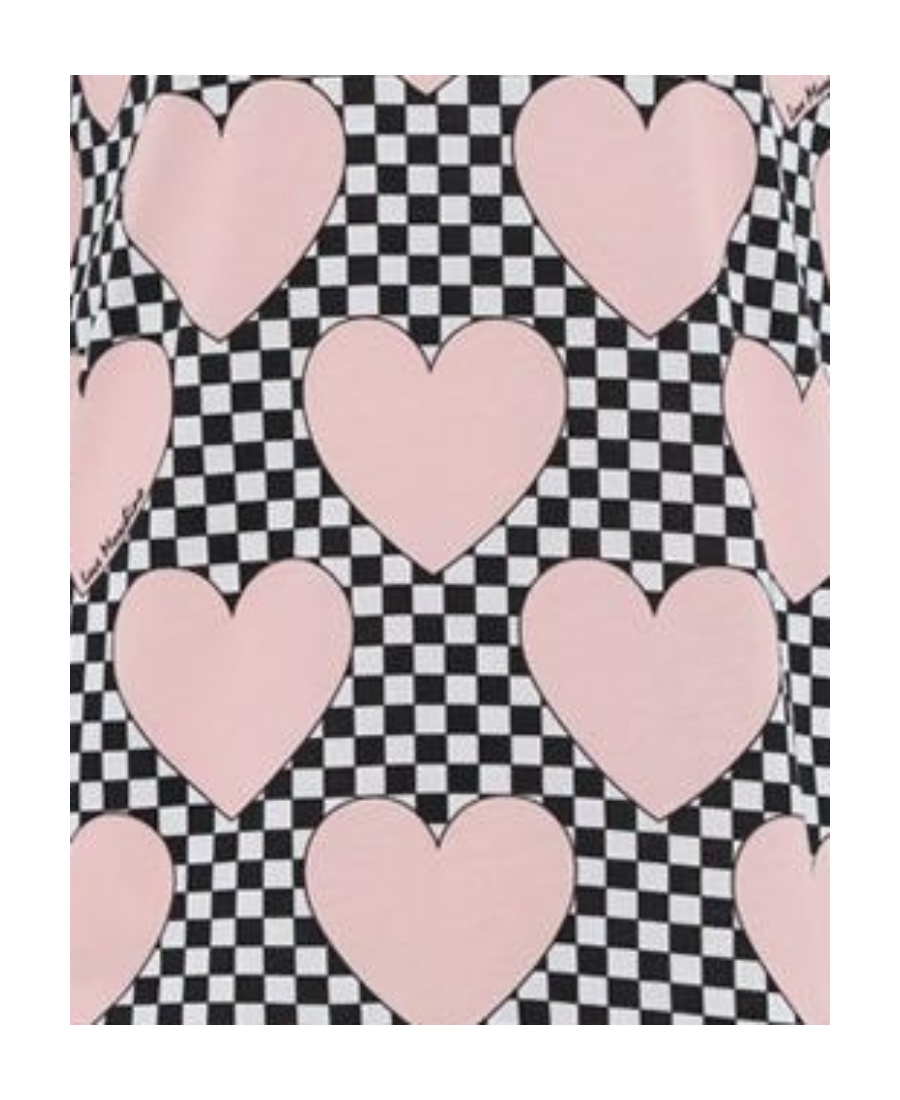 Moschino Checkered Love Printed T-shirt In Pink