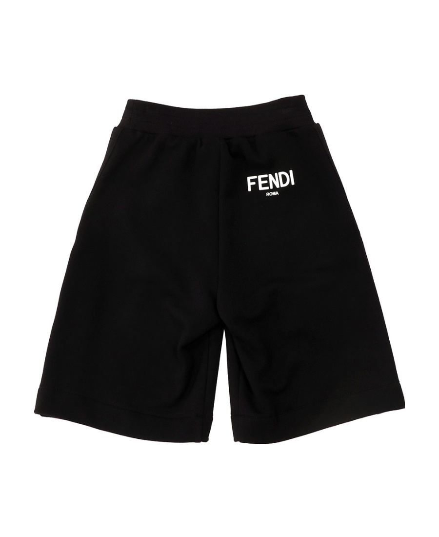 Fendi Press-stud Fleece Shorts In Black