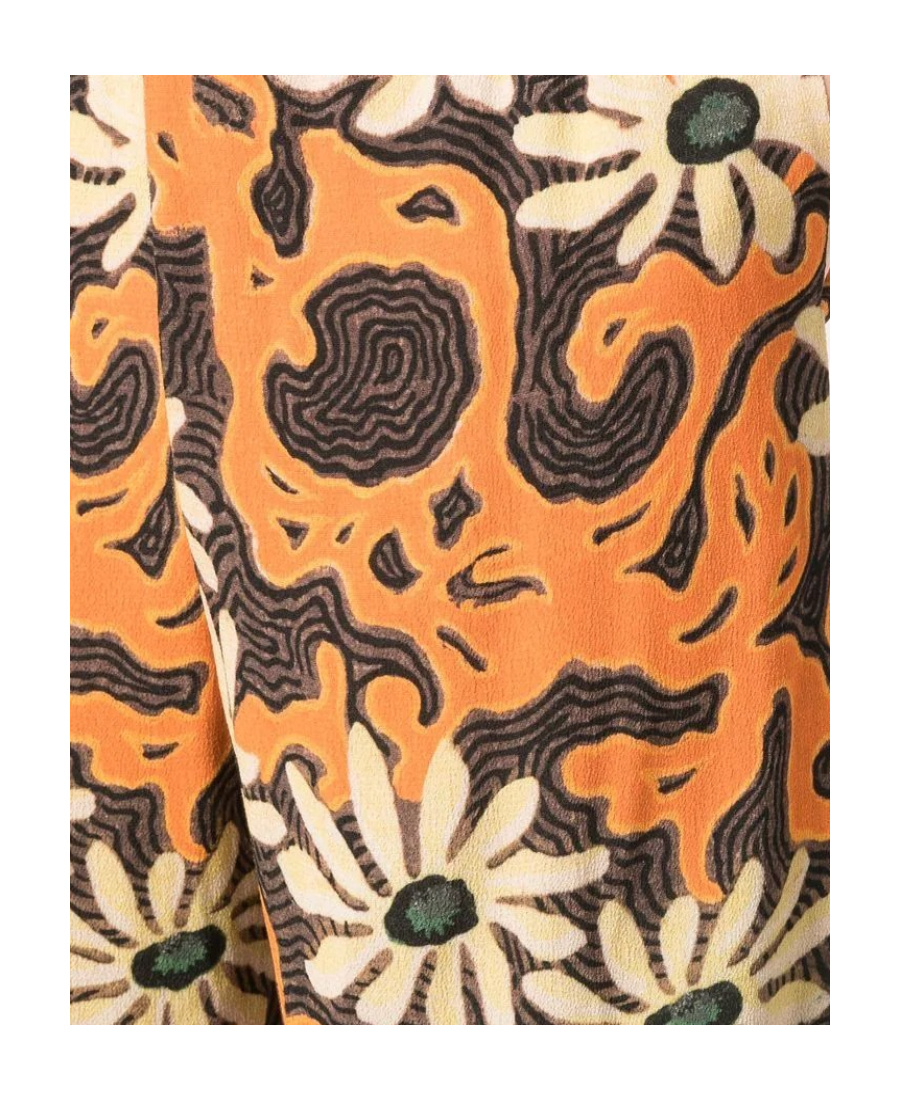Nanushka Floral Printed Wide-legged Pants In Orange