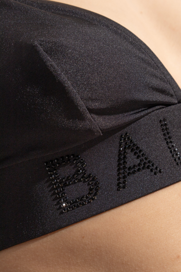 Balmain Rhinestone-embellished Bikini In Black