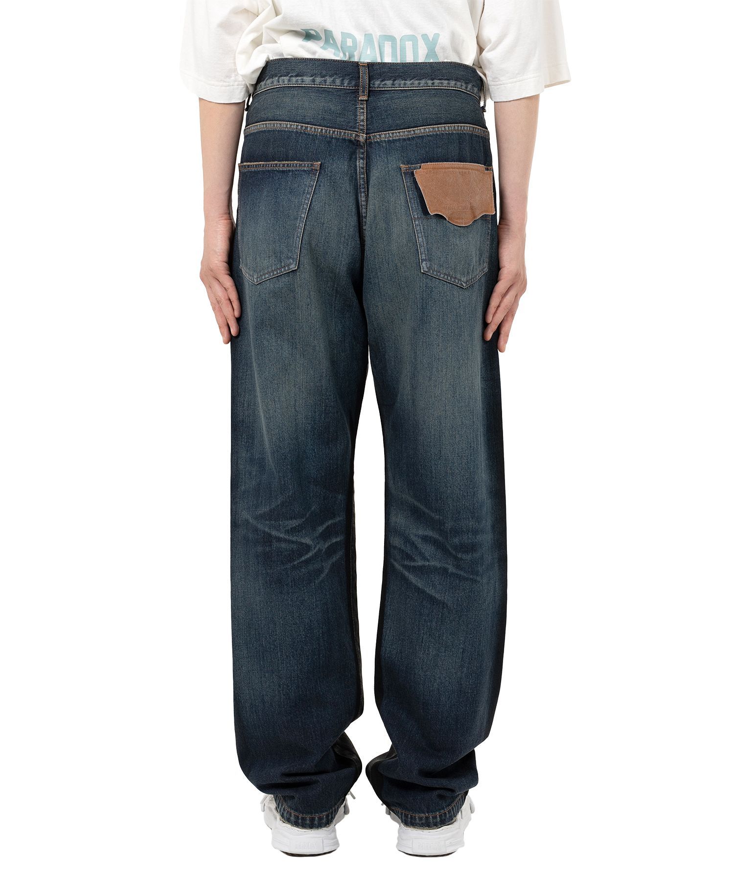 Miharayasuhiro Two-tone Coated Jeans In Black