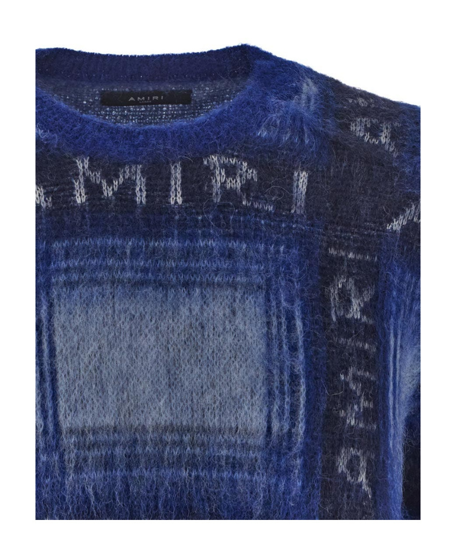 Amiri Logo Knit Jumper In Blue