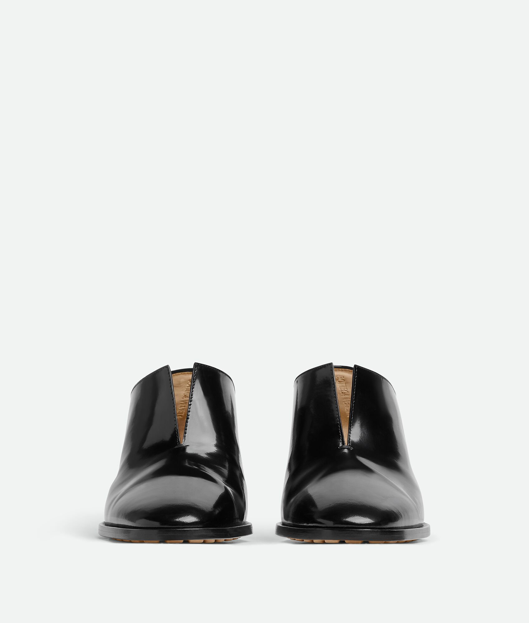 Bottega Veneta Womens Black Cha Cha 100 Leather Curved-heel Mules In Black
