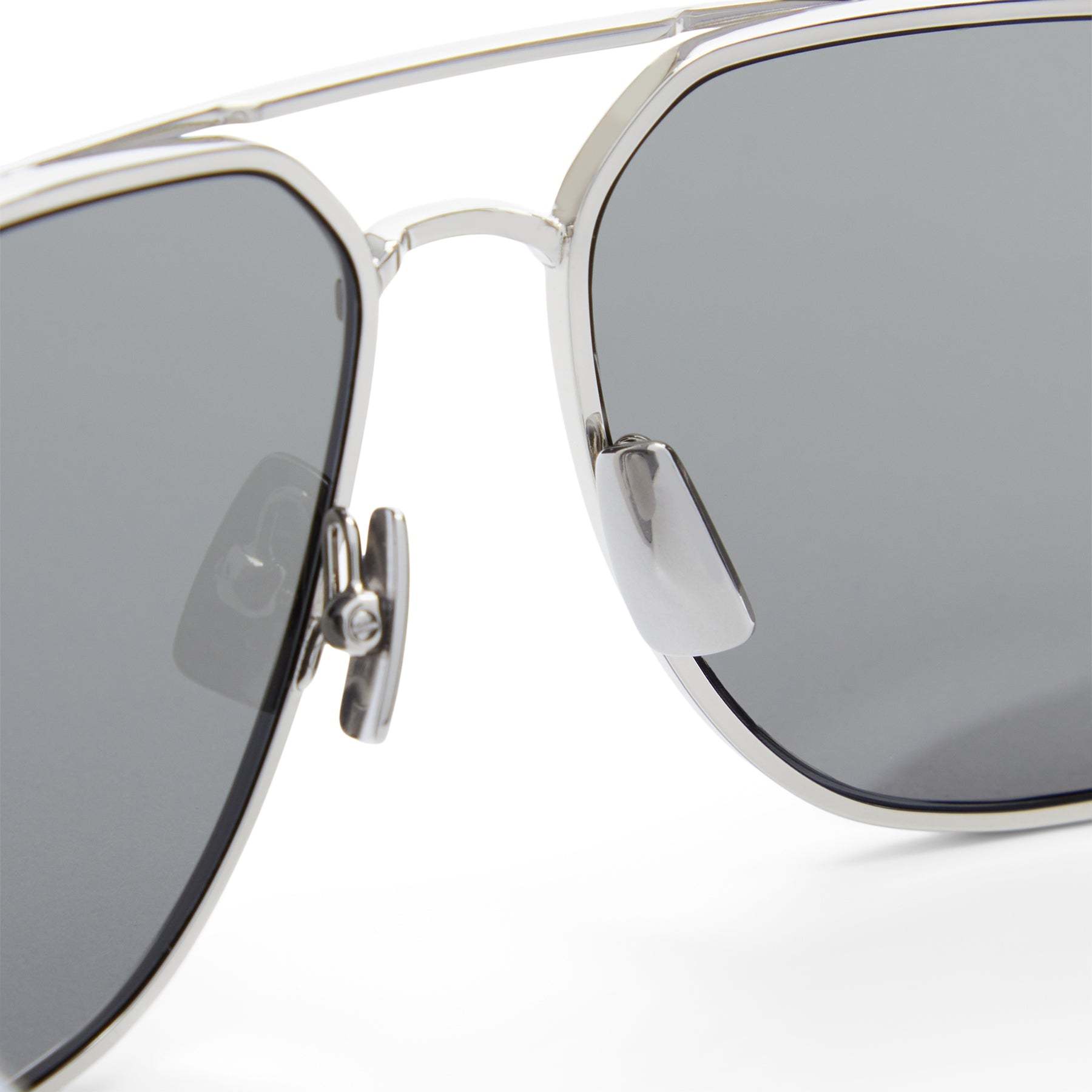 Saint Laurent Logo Sunglasses In Gray
