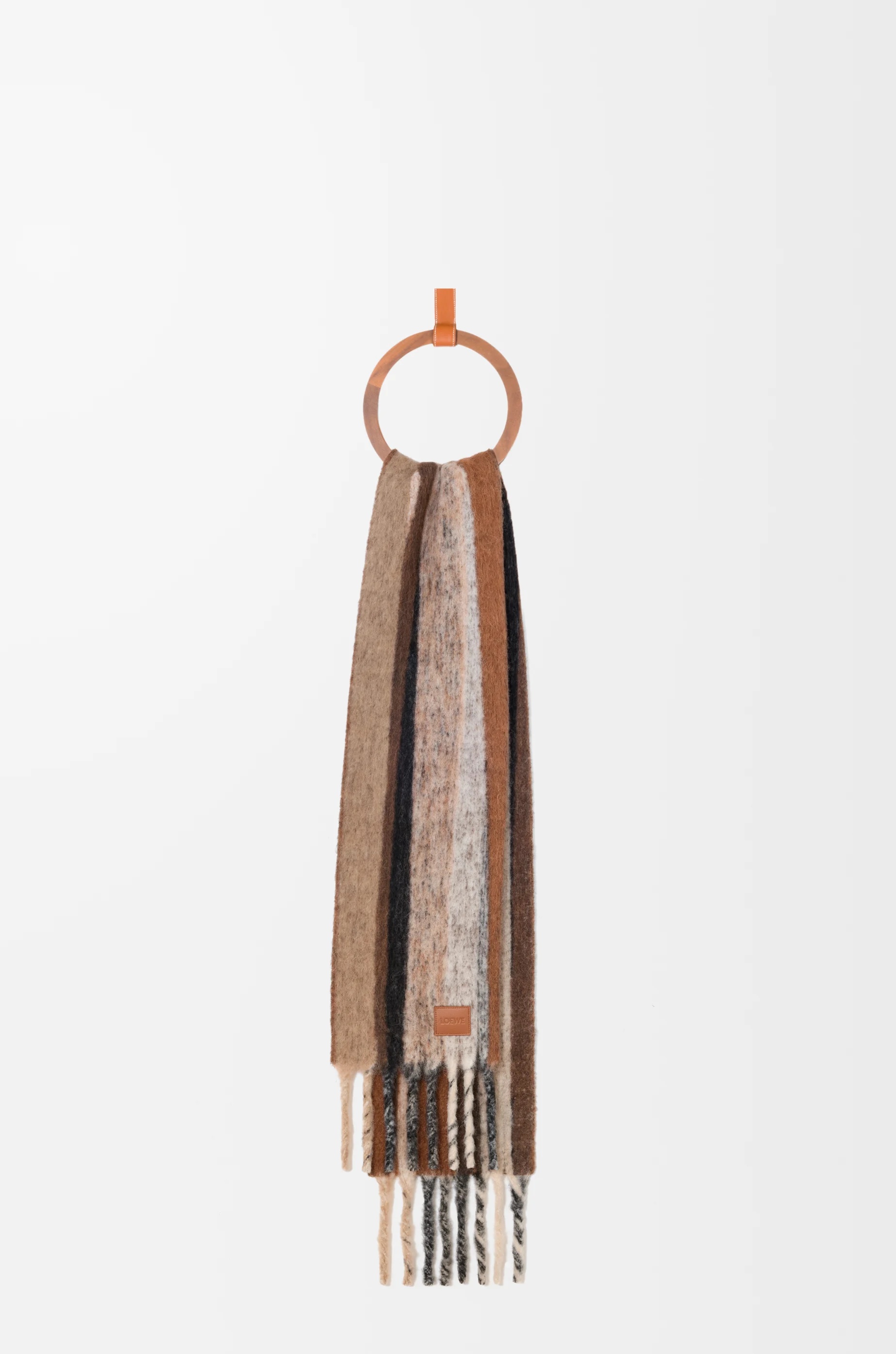 Loewe Alpaca-wool-blend Jacquard Stripe Scarf In Multi