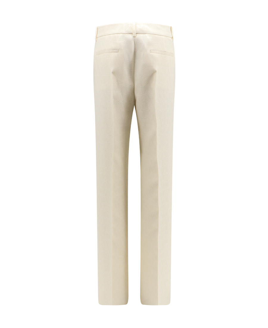 Valentino Toile Iconographe Wool And Silk Pants In Nude
