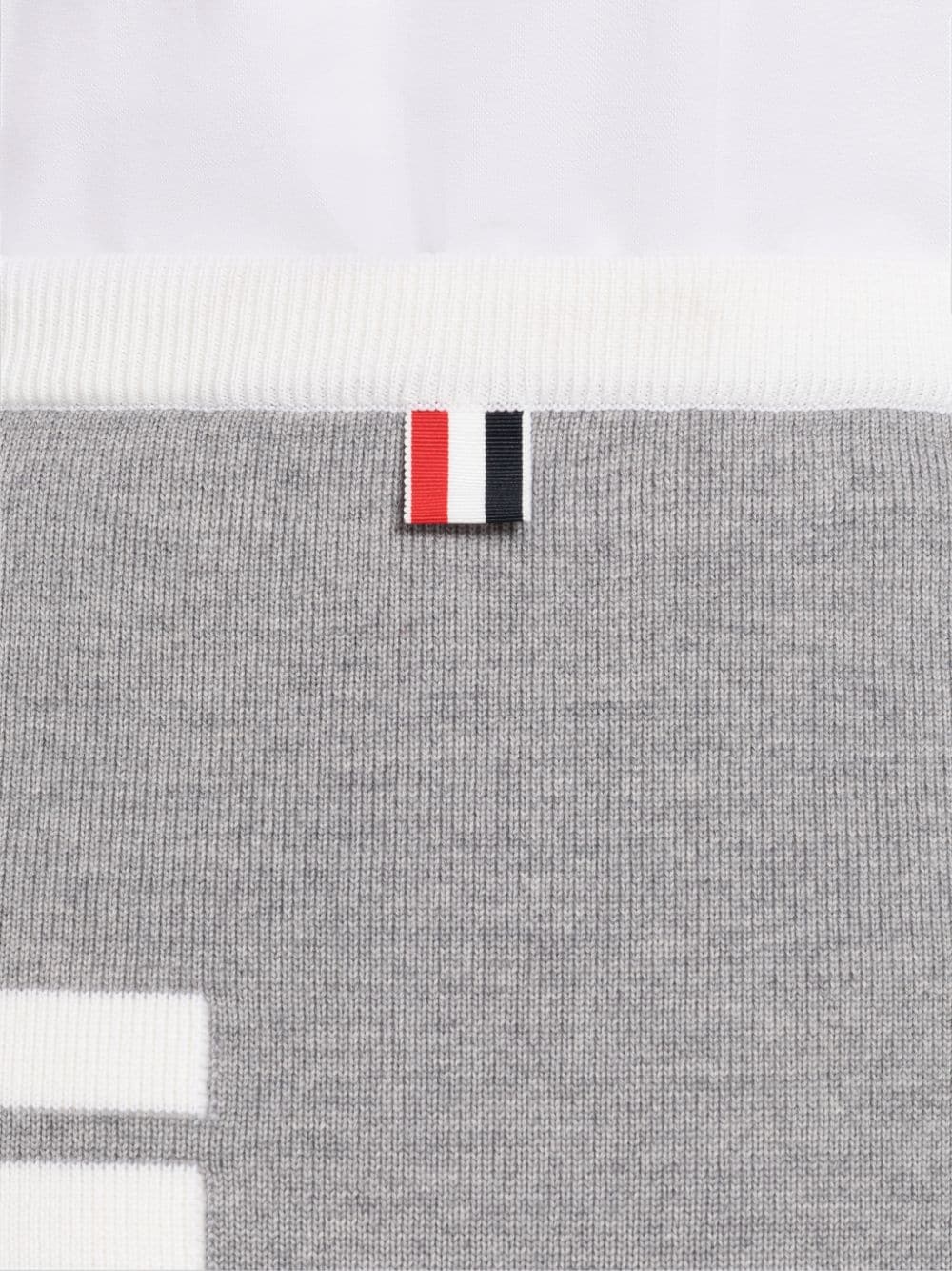 THOM BROWNE A-LINE MERINO WOOL MIDI SKIRT