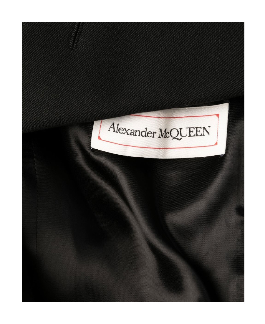 Alexander Mcqueen Single-breasted Tailored Wool Coat In Black