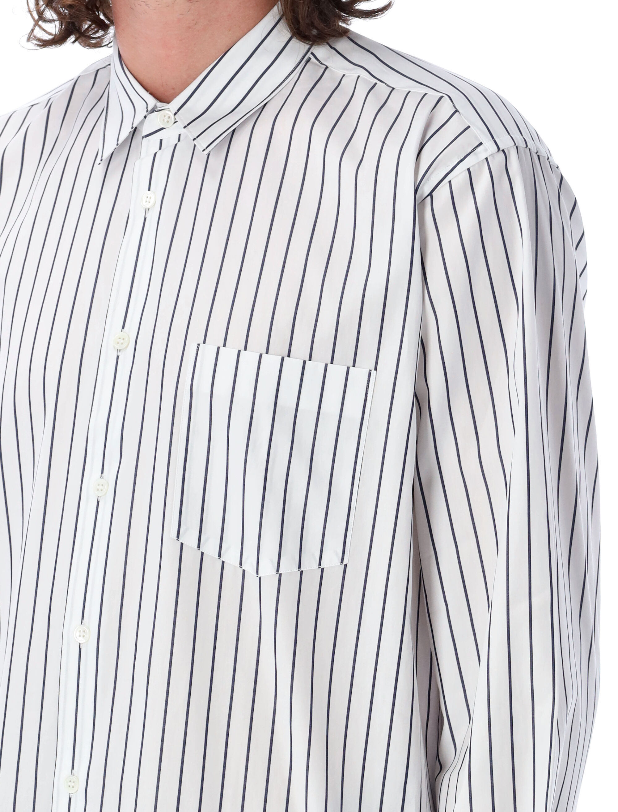 Comme Des Garçons Shirt Comme Des Garcons Men Color Striped In White
