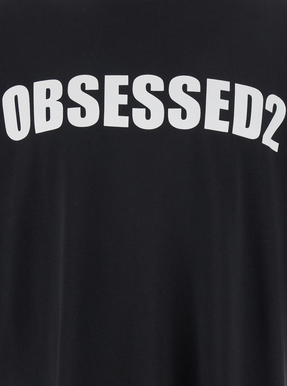 Dsquared2 Black Crewneck T-shirt With Maxi Logo Lettering On The Front In Black
