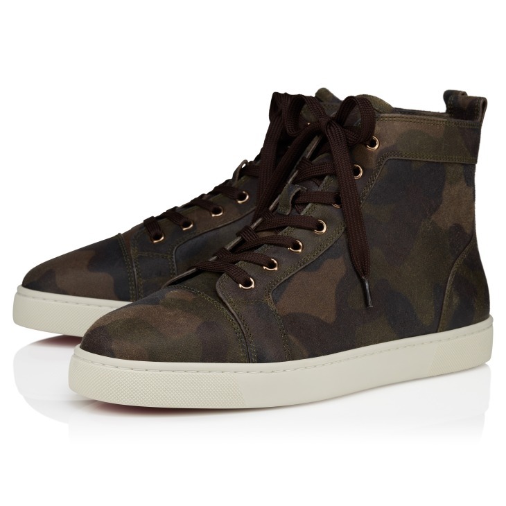 Christian Louboutin Louis Crosta Camouflage High Top Sneaker In Multi