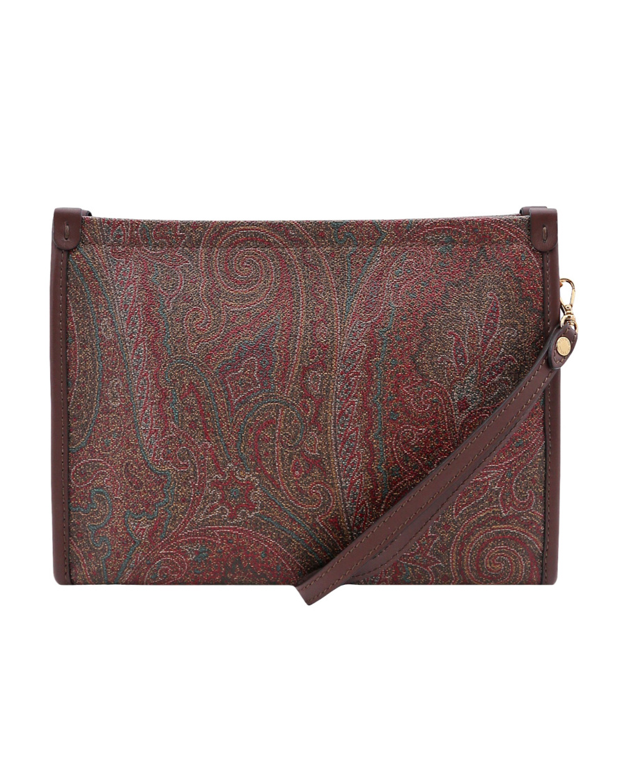 Etro Brown  Red Clutch Bags In Green