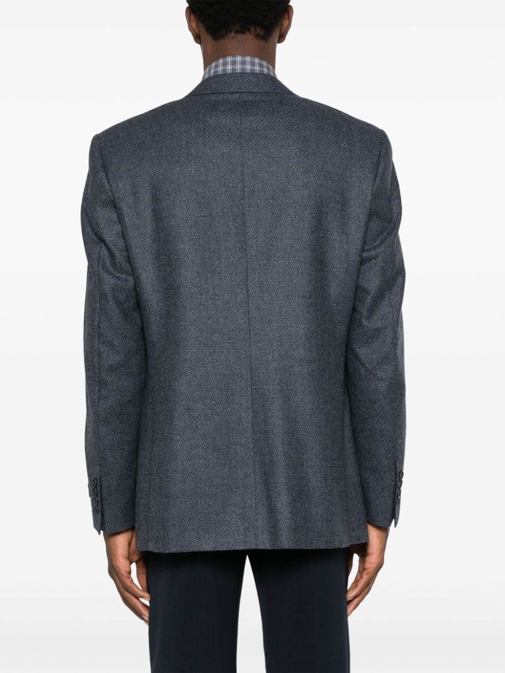 Canali Twill-weave Wool Blazer In Black