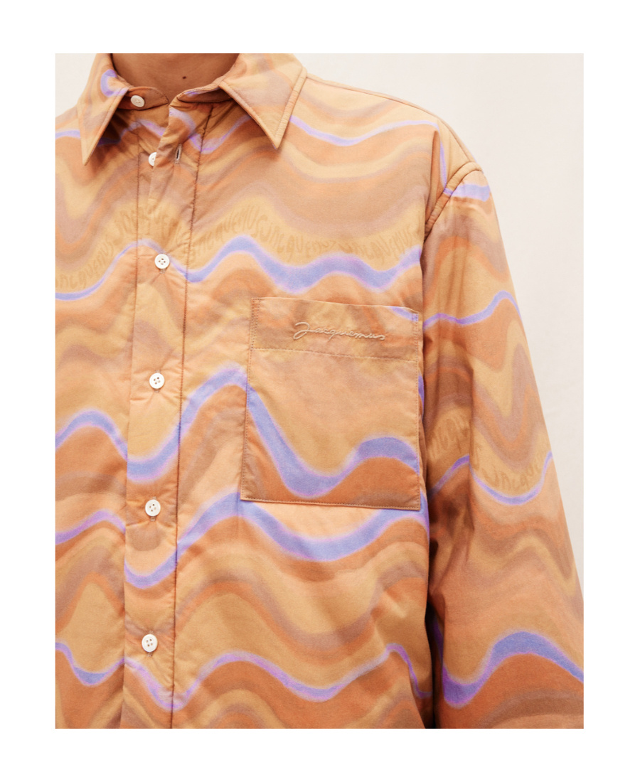 Jacquemus Padded Shirt Jacket In Nude