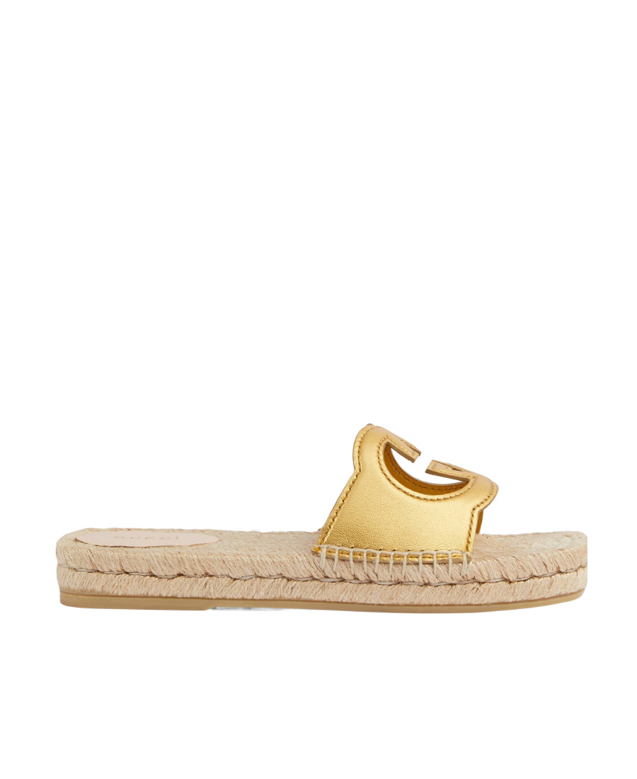 Gucci Gg Cut-out Espadrille Sandals In Nude