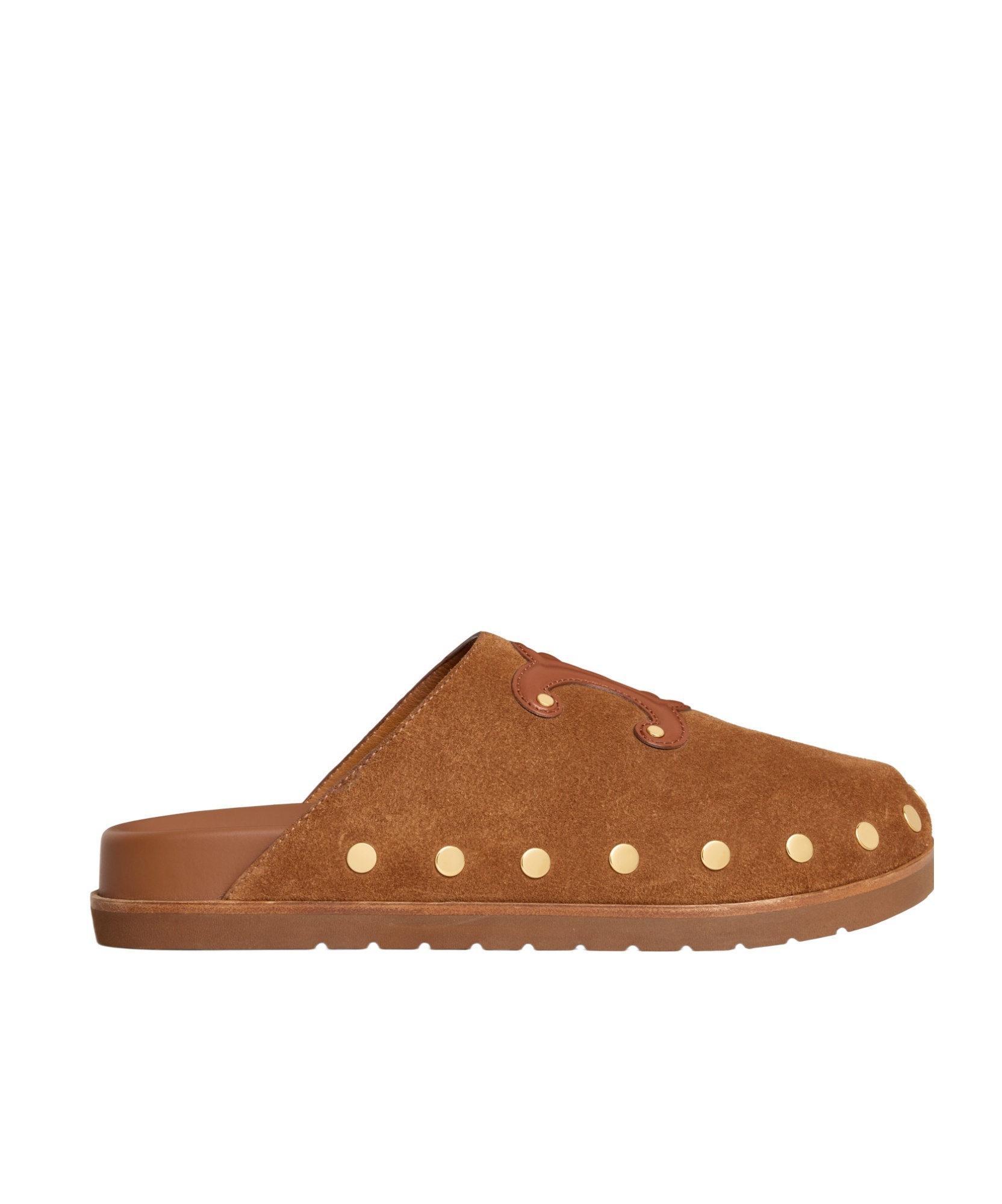 Celine Triomphe Wedge Mules Women In Brown