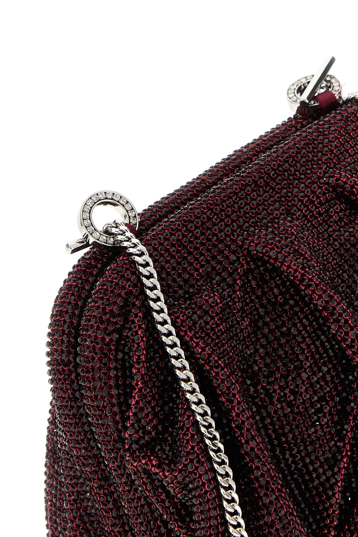 Benedetta Bruzziches Embellished Fabric Small Venus Clutch In Red