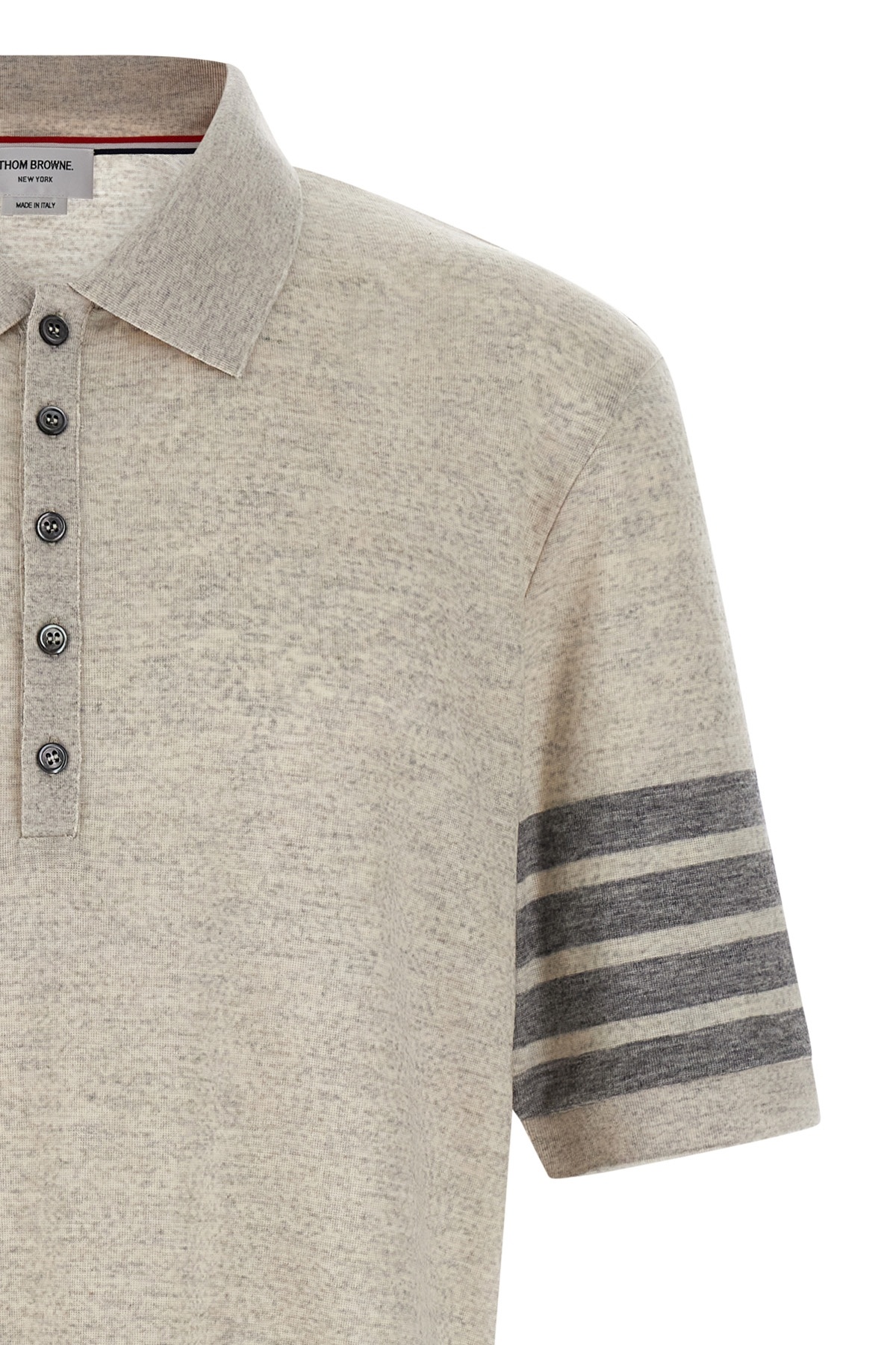 Thom Browne 4-bar Wool Polo Shirt In Gray