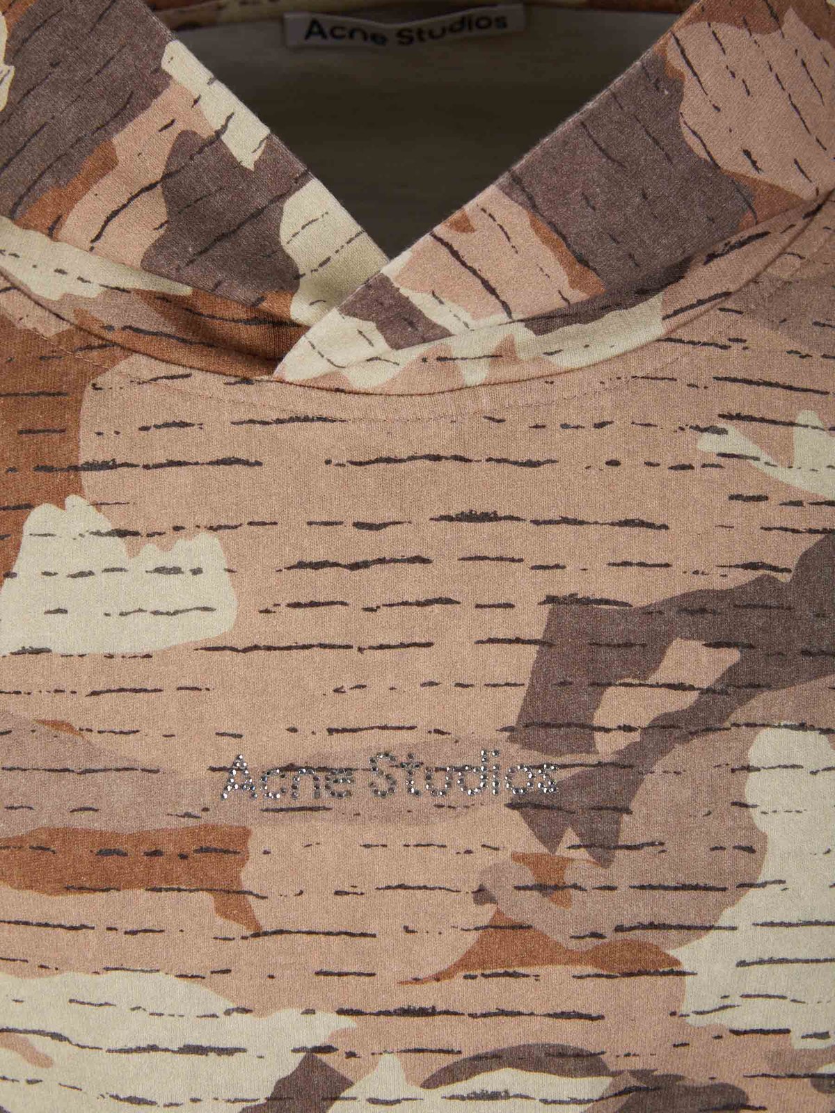 Acne Studios Brown Crystal-cut Hoodie In Brown