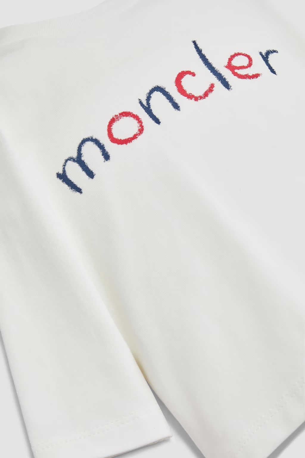 Moncler Enfant Logo Printed Crewneck T-shirt In White