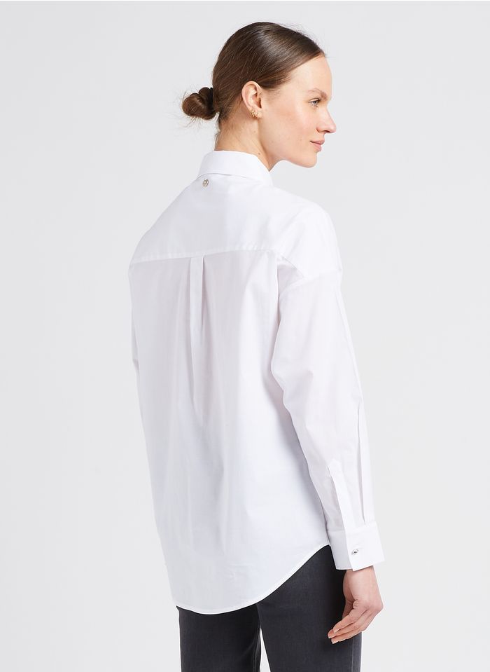 Liu •jo Long-sleeved Lapel Shirt In White
