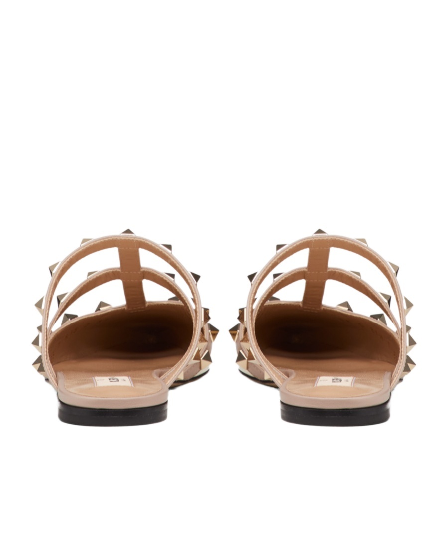 VALENTINO GARAVANI ROCKSTUD PATENT-LEATHER MULE 