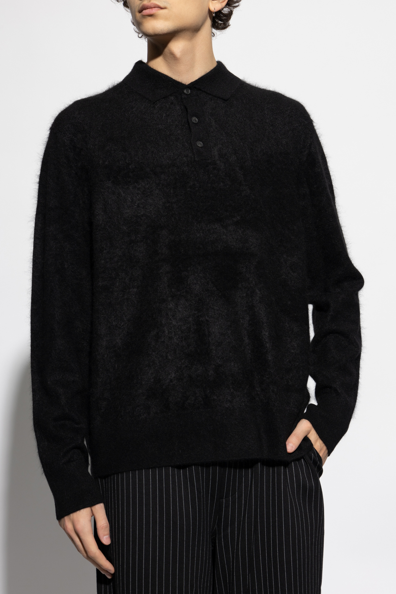 Allsaints Abel Polo Shirt In Black