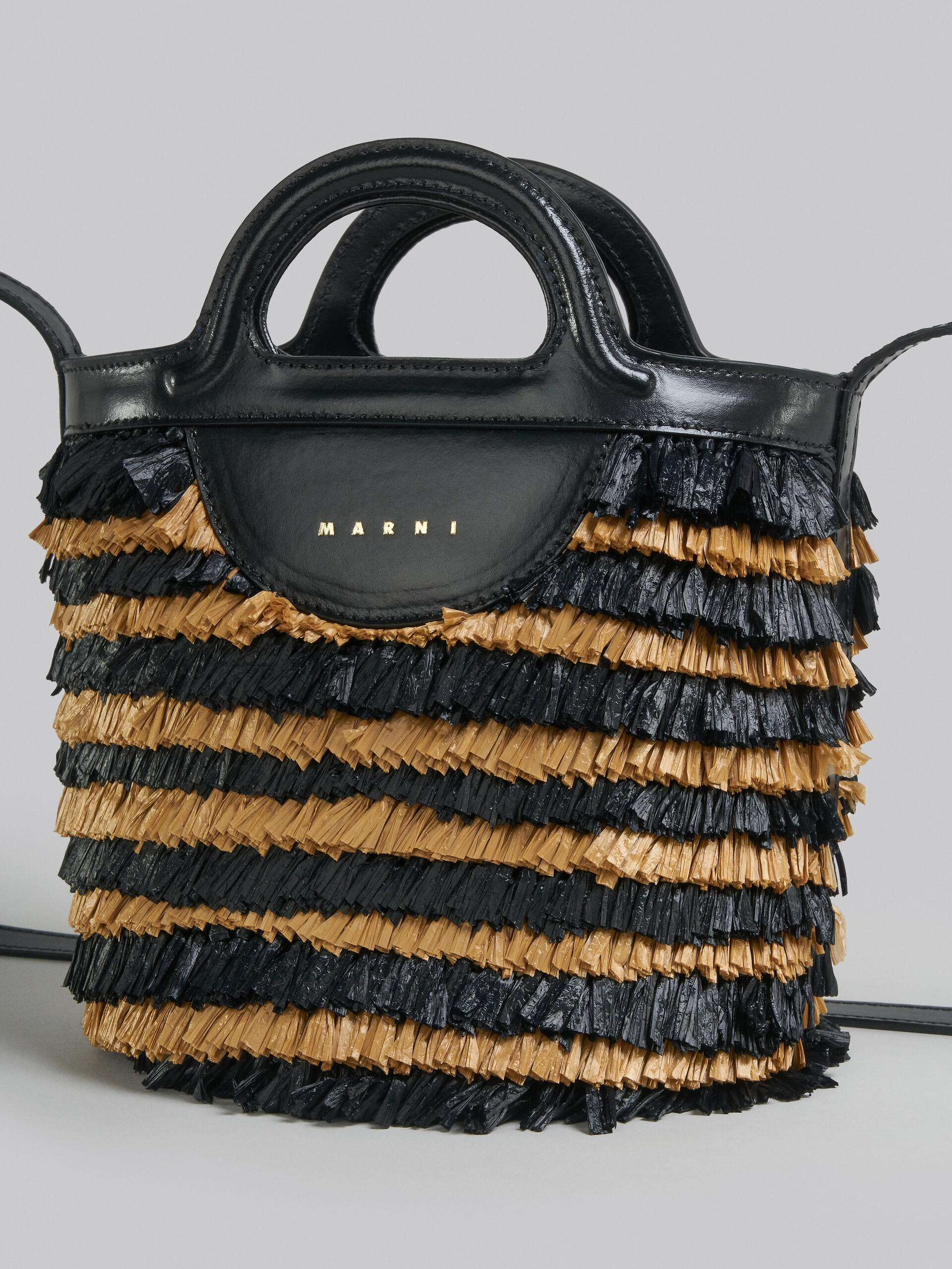 Marni Mini Fringe Bucket Bag In Black