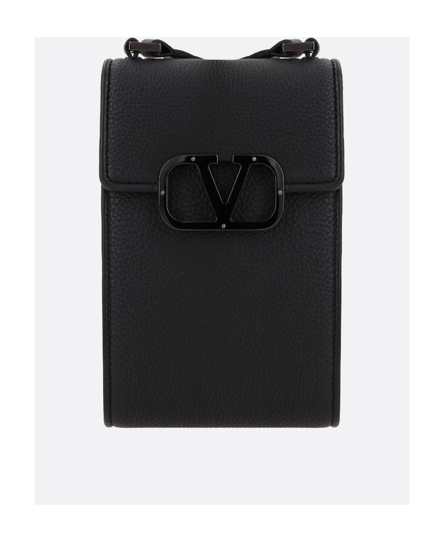 Valentino Vlogo Signature Messenger Bag In Black