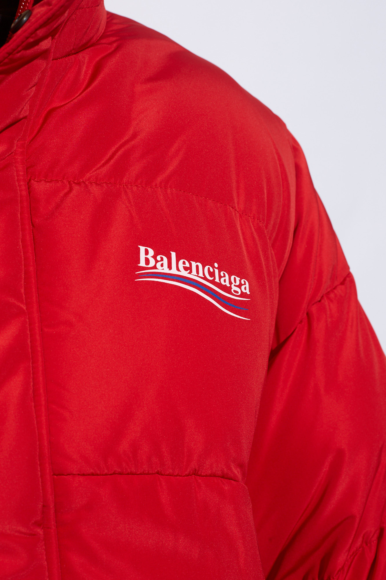 Balenciaga Nylon Puffer Jacket With Extractable Hood In Red