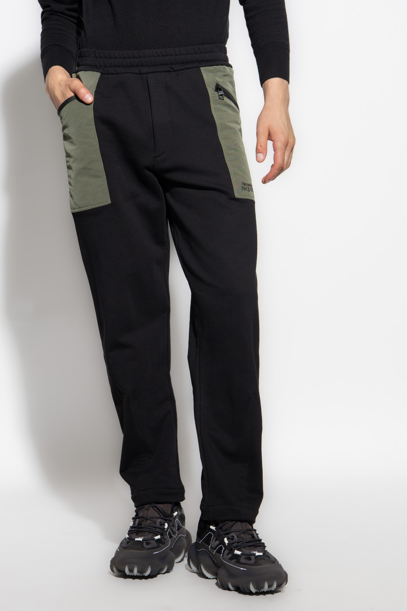 Alexander Mcqueen Logo-print Straight-leg Track Pants In Black