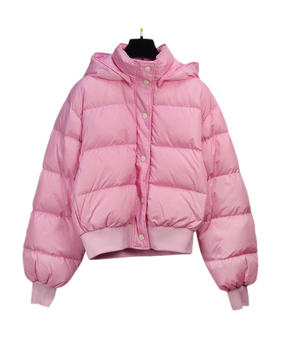 Msgm Hooded Down Jacket In Pink