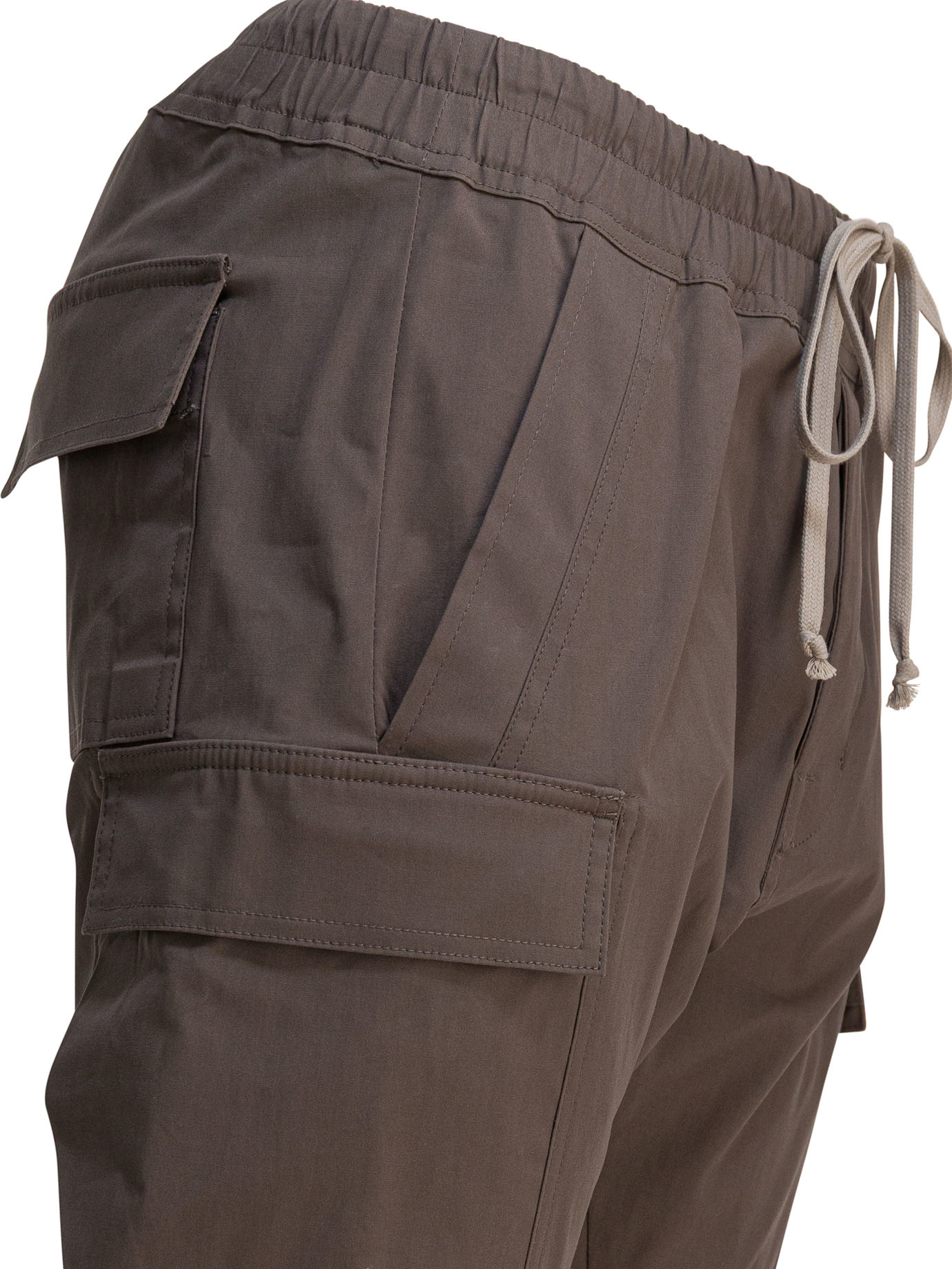 Rick Owens Cargo-pocket Drawstring Cargo Trousers In Brown