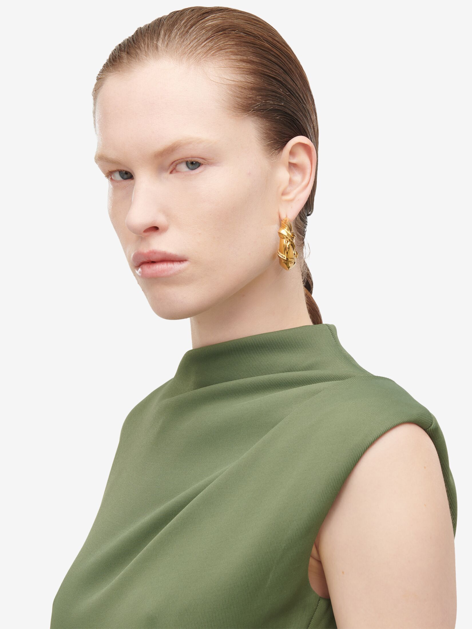 Alexander Mcqueen Snake Hoop Earrings In Yellow