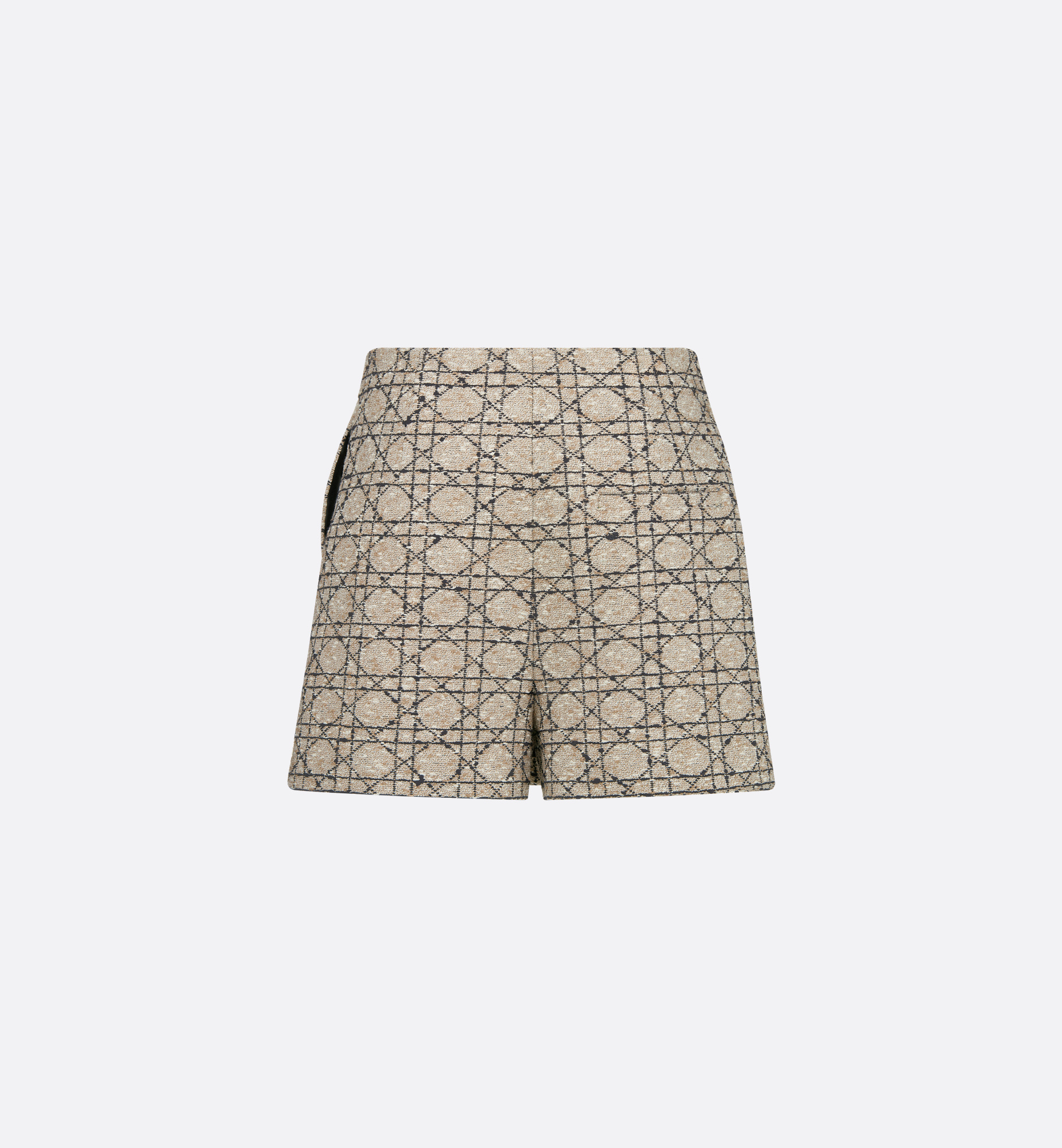 Dior Women Macrocannage Cotton Blend Tweed Shorts In Nude