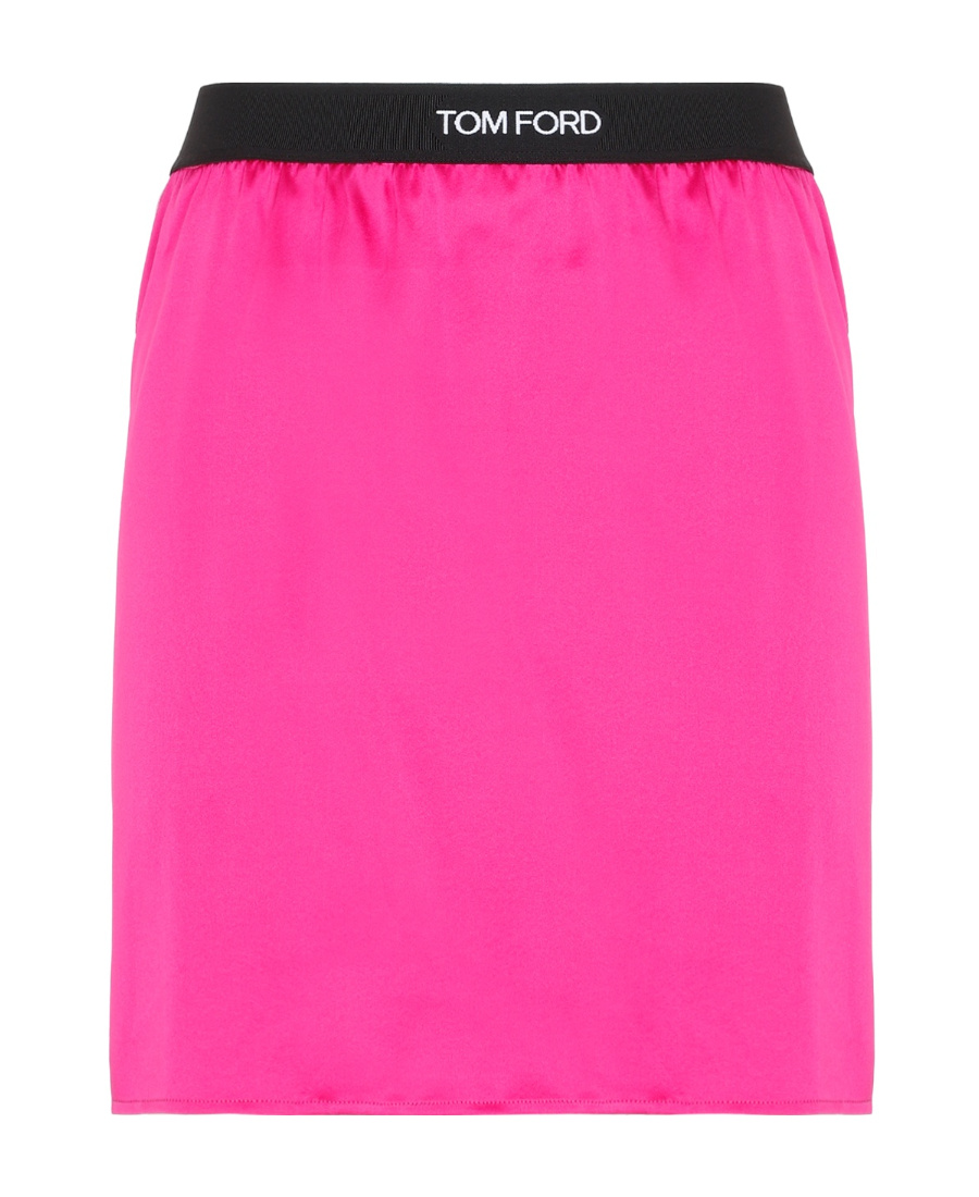 TOM FORD LOGO-WAISTBAND MINI PENCIL SKIRT