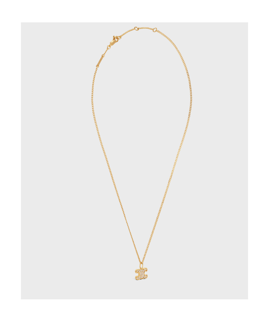 Celine Logo Necklace In Yellow