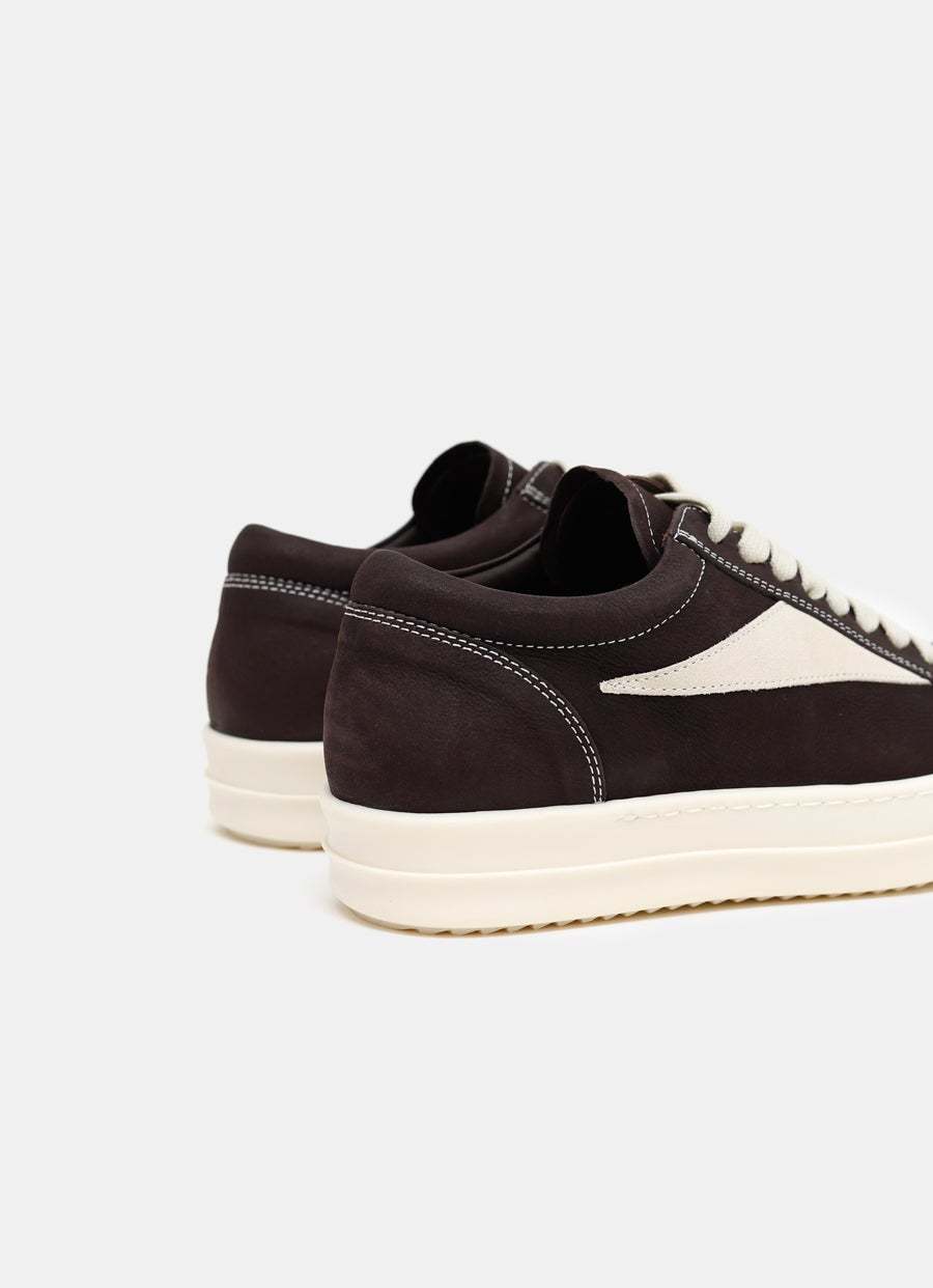 Rick Owens Women Black Low Top Sneakers With Contrasting Stitching In Leather Woman In Black