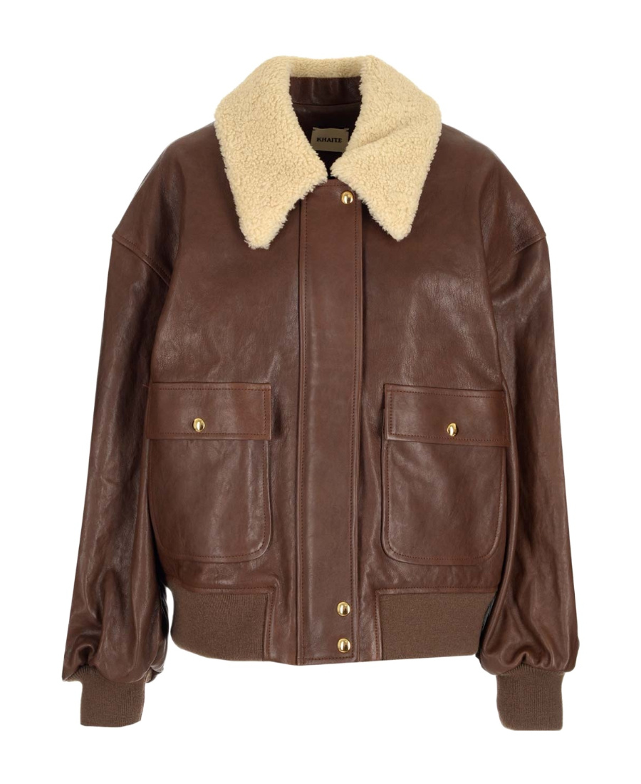 Khaite Shellar Jacket Classic Brown Leather In Brown