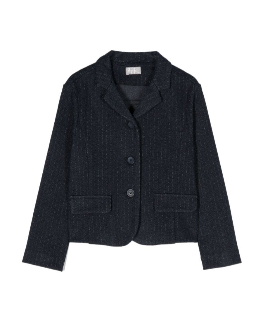 Il Gufo Stripe-pattern Single-breasted Blazer In Black