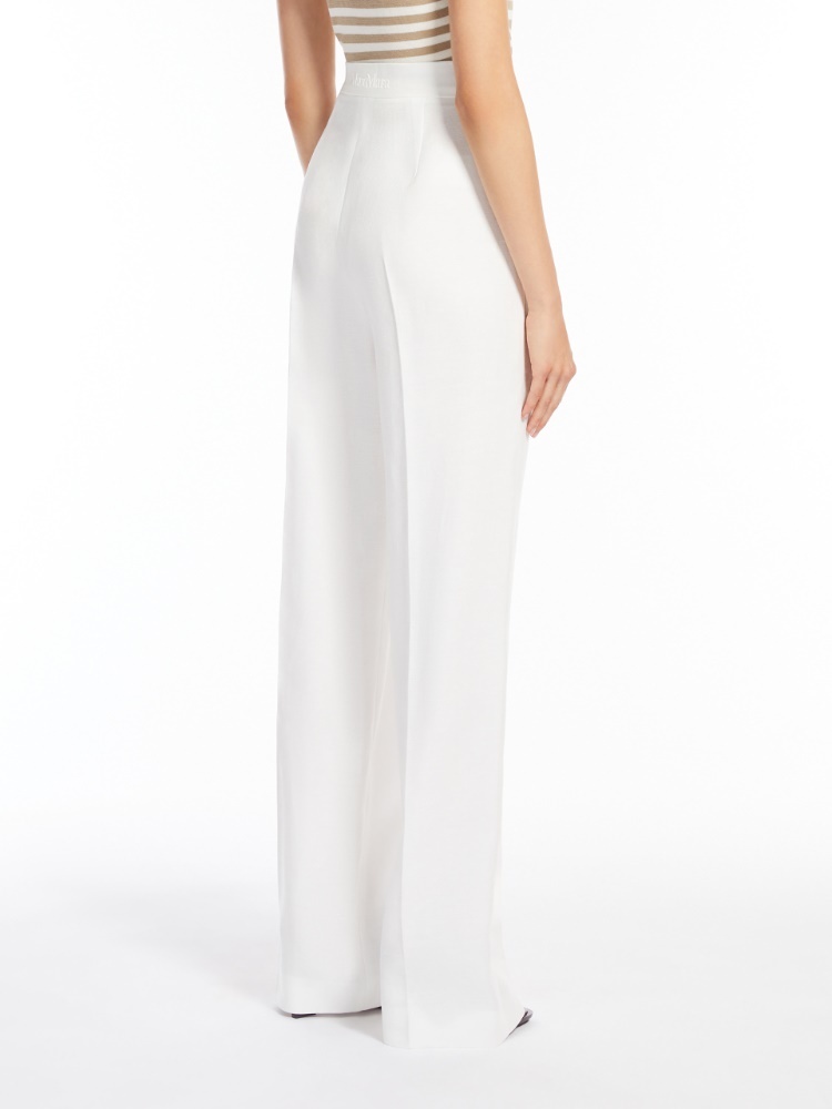 Max Mara Linen Trousers In White