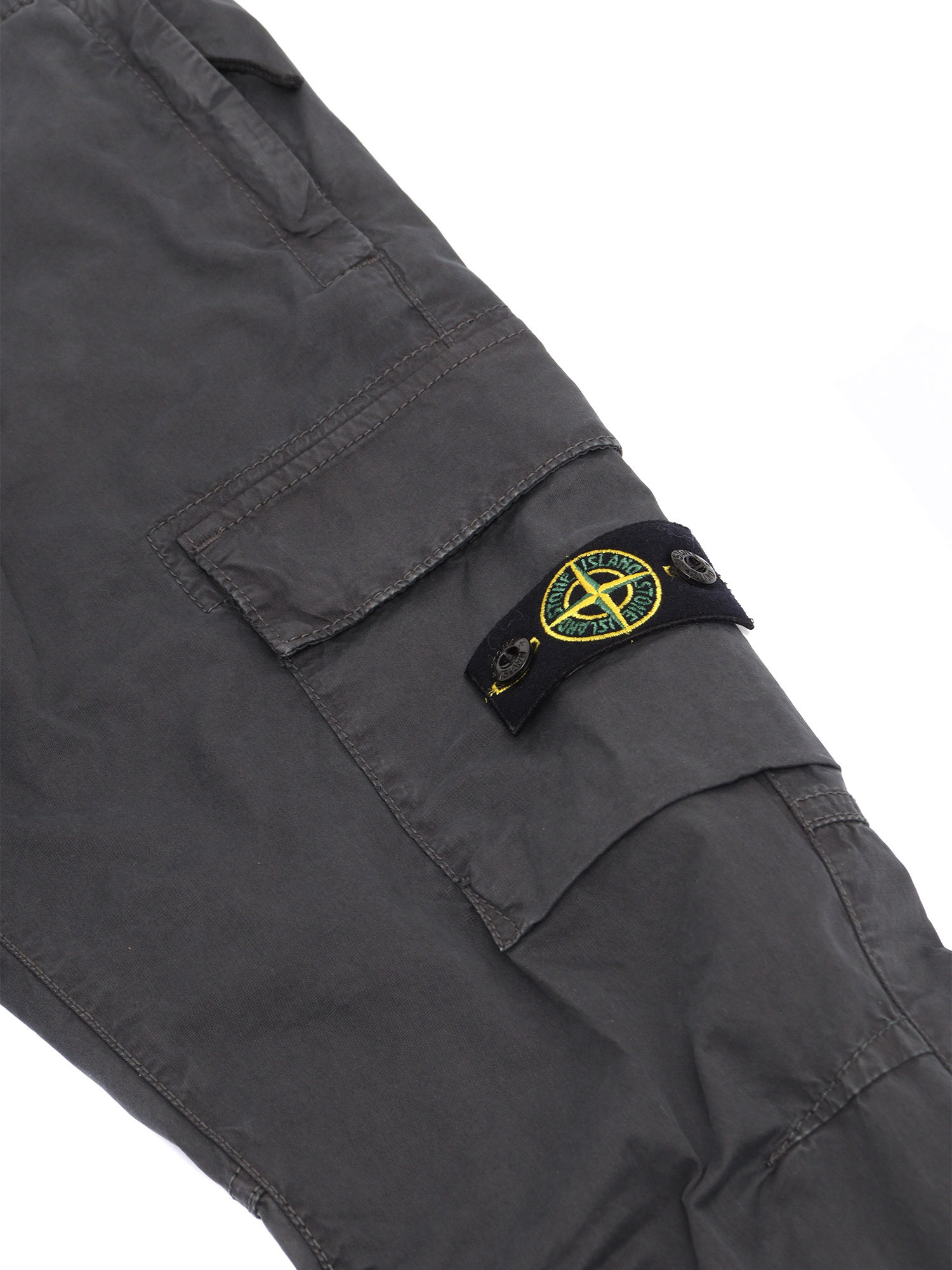 Stone Island Belt-loop Tapered Pants In Black