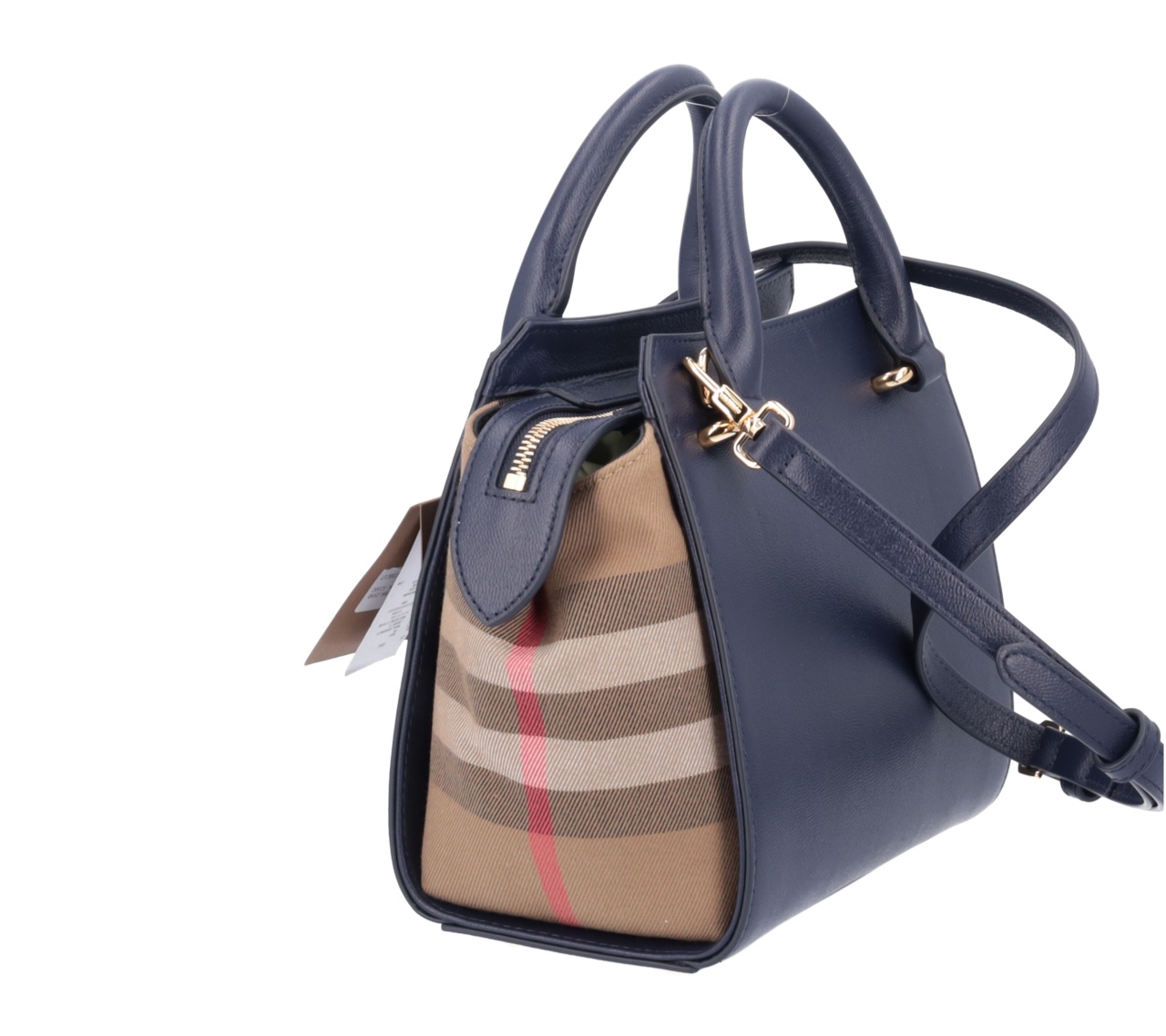 Burberry Double Handle Shoulder Bag In Blue