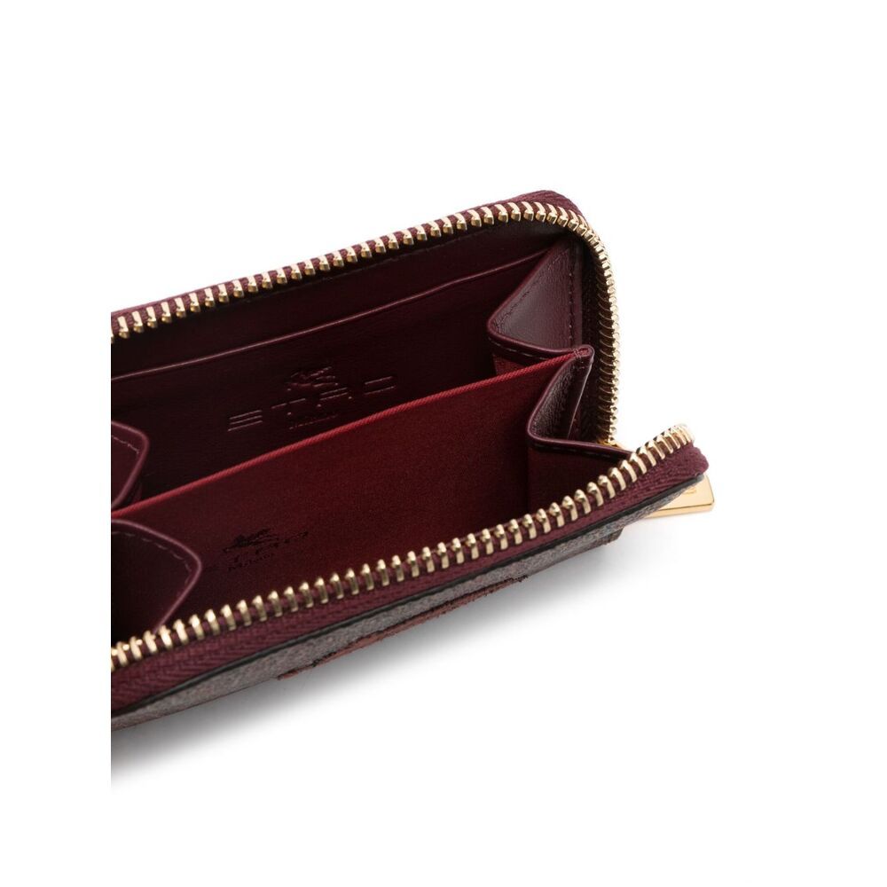 Etro Pegaso Zip-around Wallet In Brown