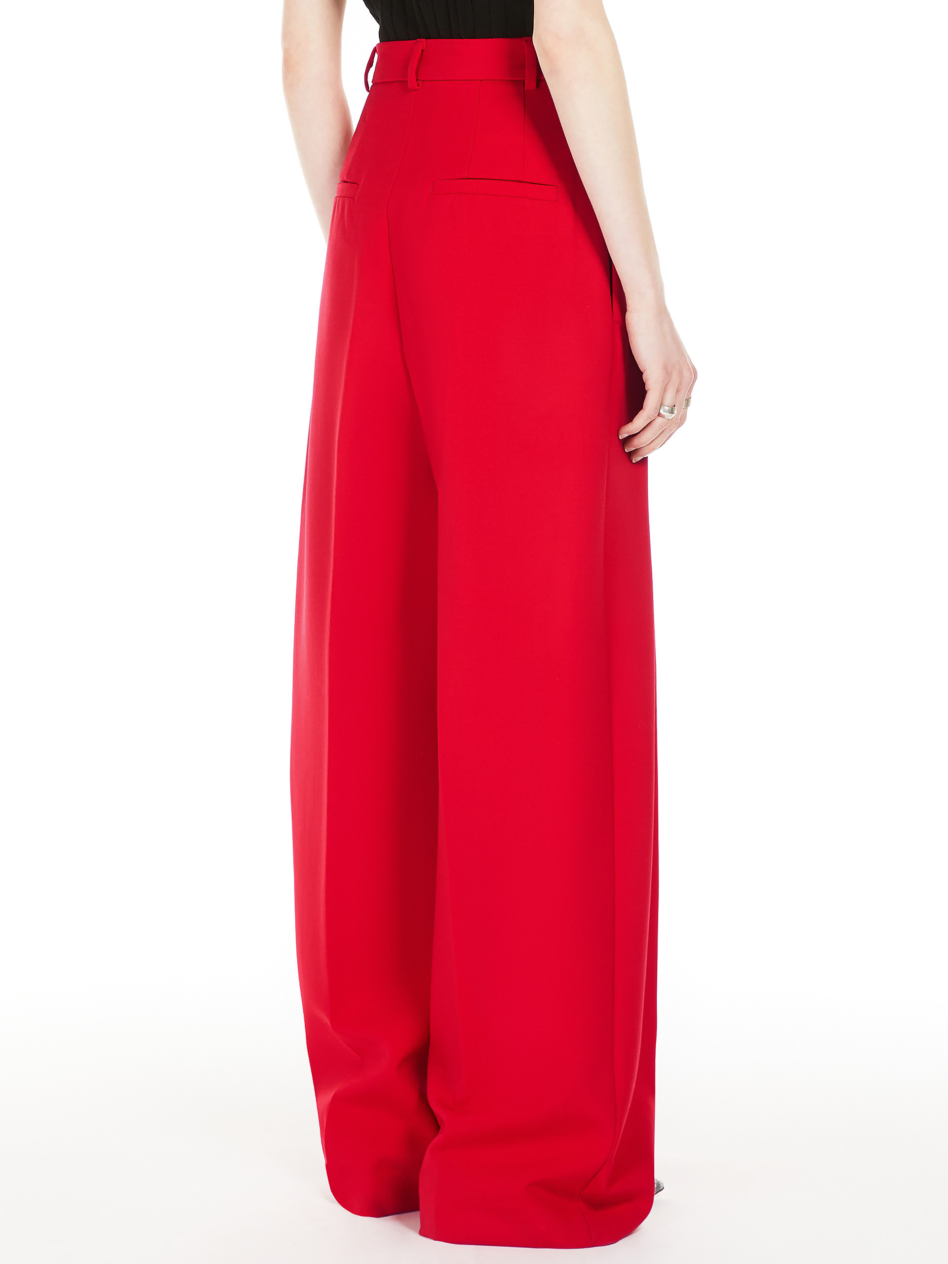 Sportmax Stretch Wool Pants In Red