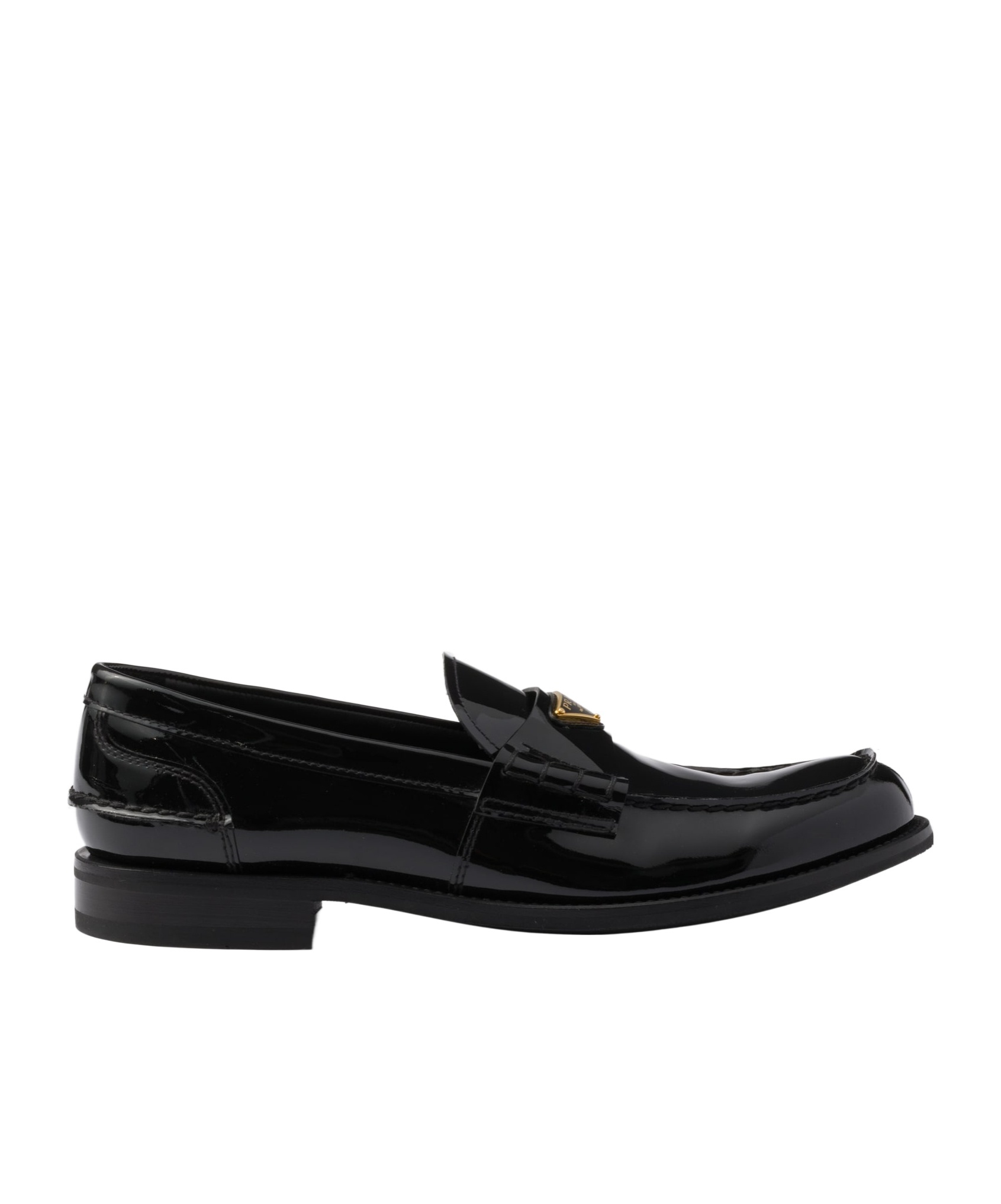 Prada Loafers Brushed Leather Elastic Gusset In Black