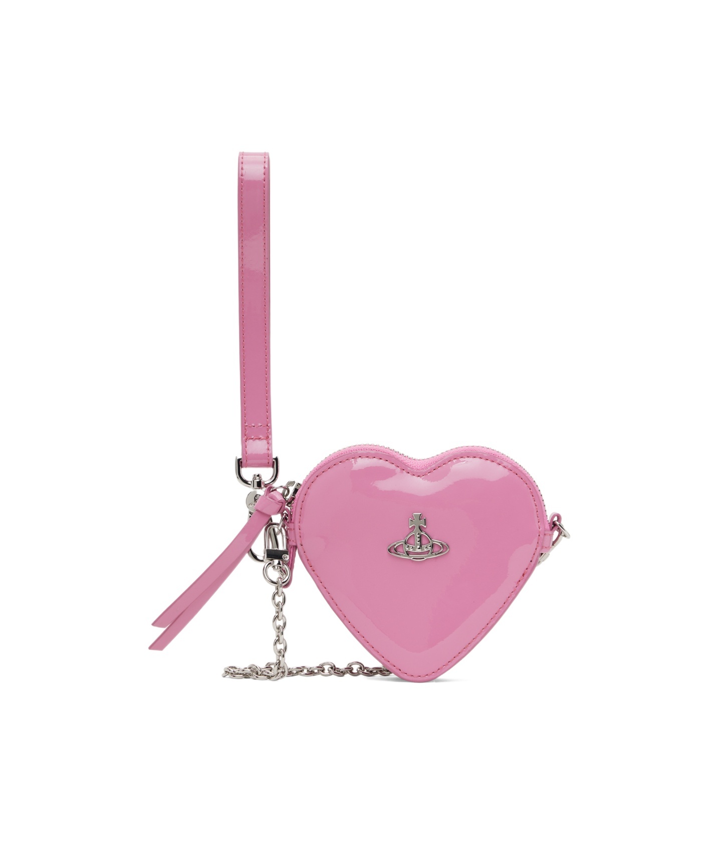 Vivienne Westwood Heart-shaped Chain Wallet In Pink