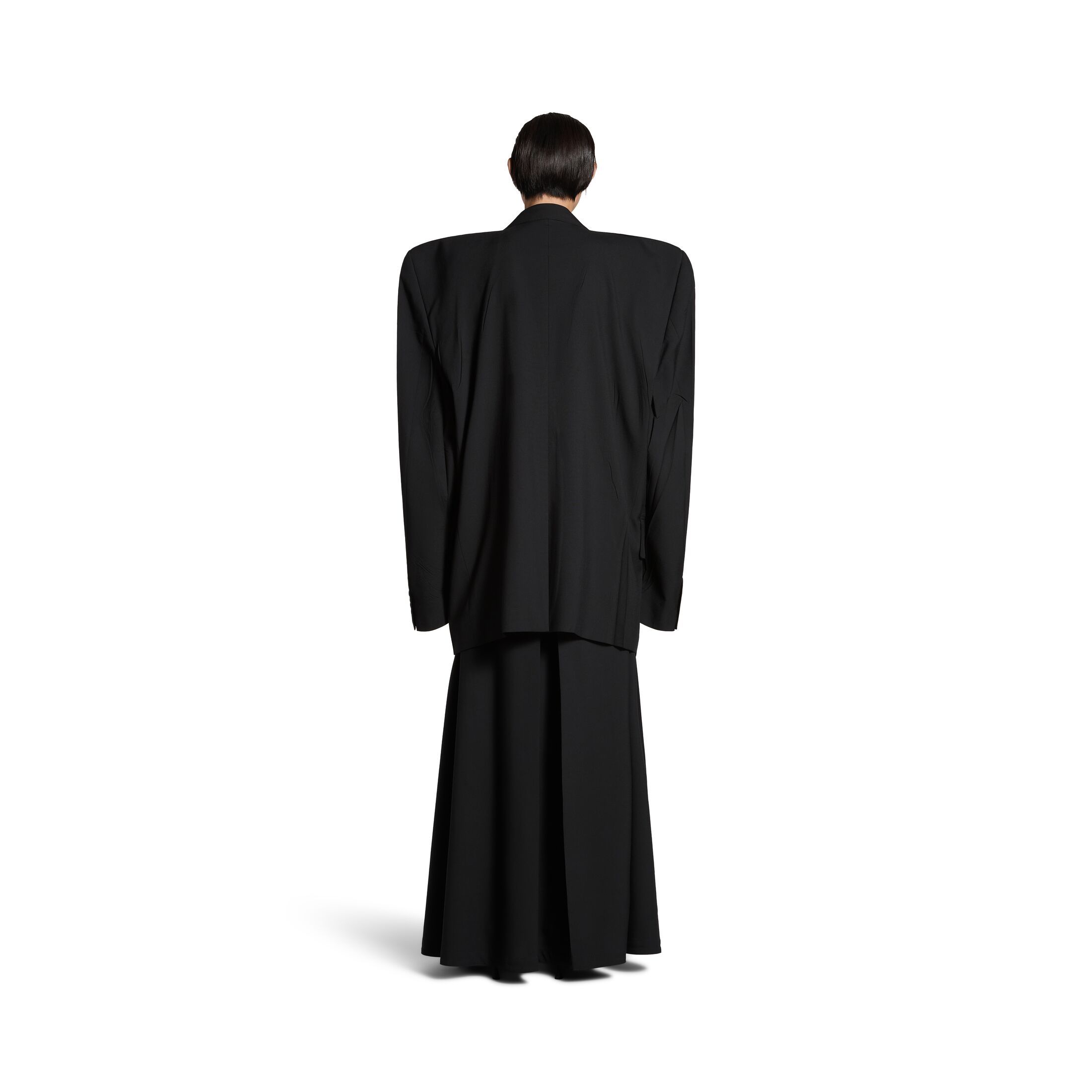 Balenciaga Voluminous-shoulder Blazer In Black