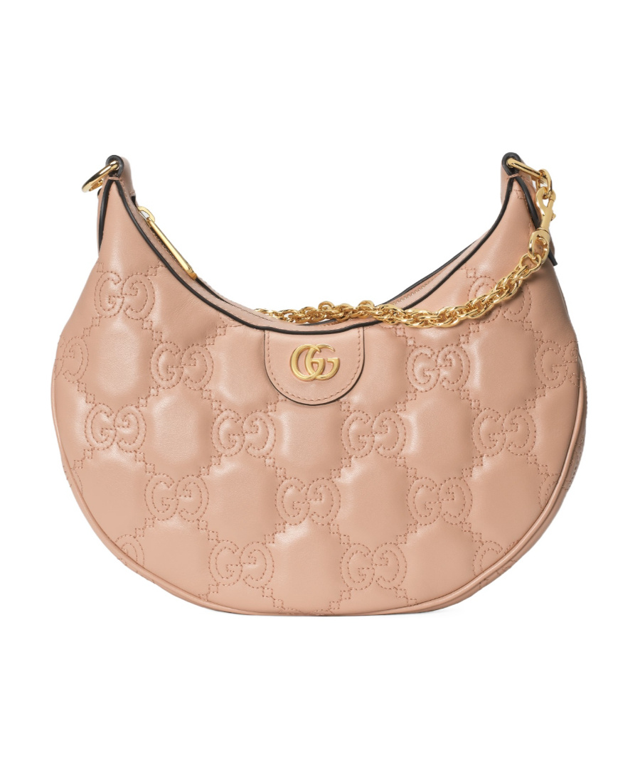 Gucci Small Gg Matelassé Shoulder Bag In Nude